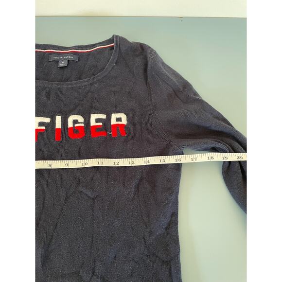 Tommy Hilfiger womens blue Sweater with embroidered logo size M - Picture 6 of 8